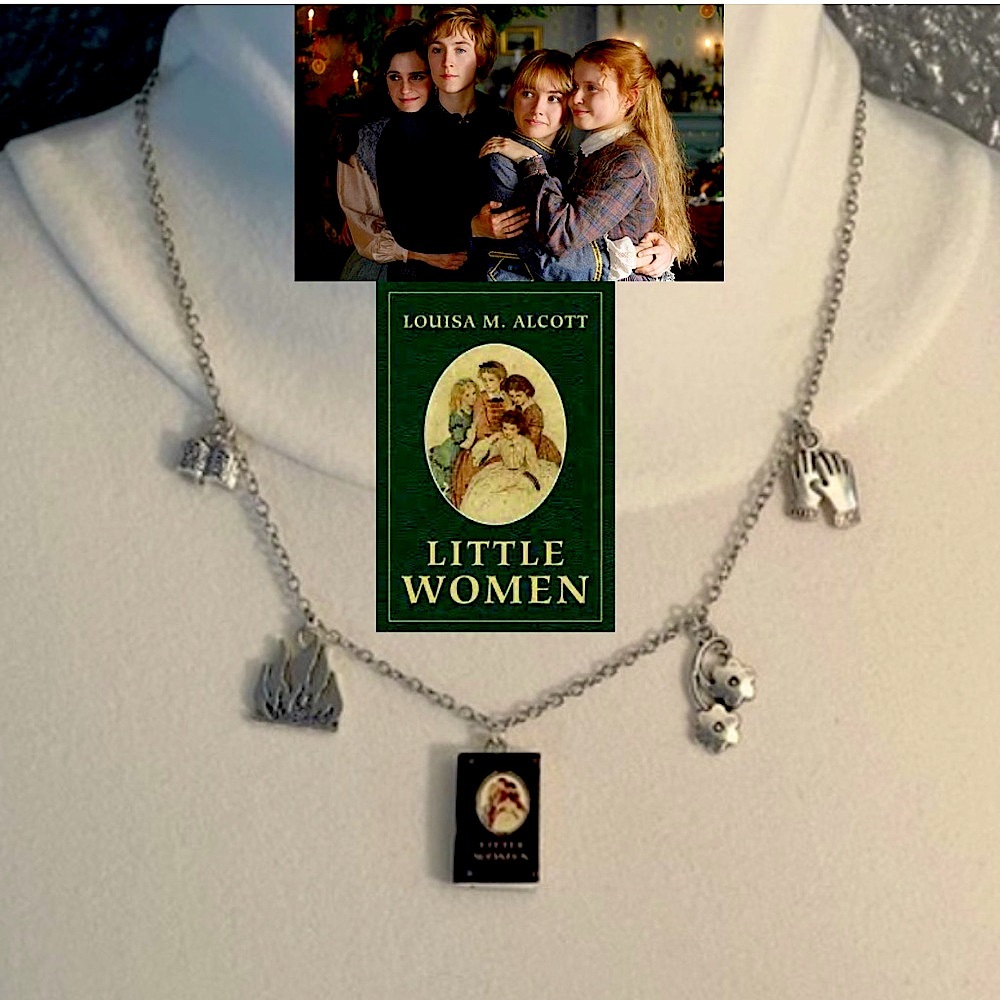Little Women by Louisa May Alcott Handmade Literature Necklace Book Cover Gloves